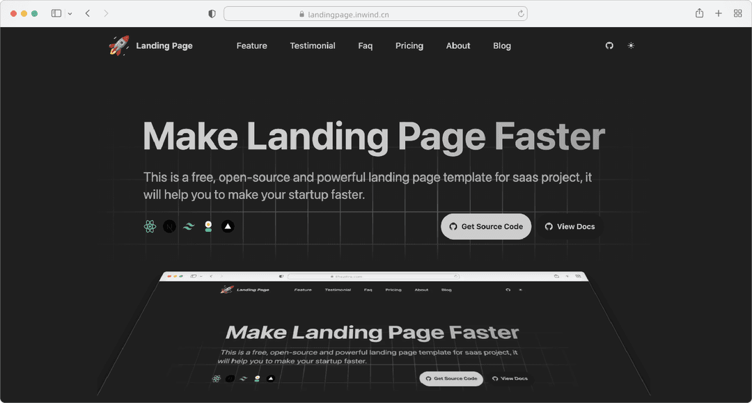 inwind landing page